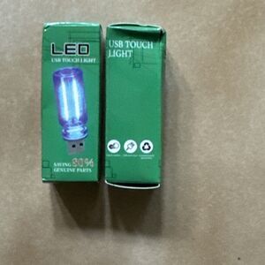 USB Touch Light Car Ambient Light Blue 2 Bulbs New